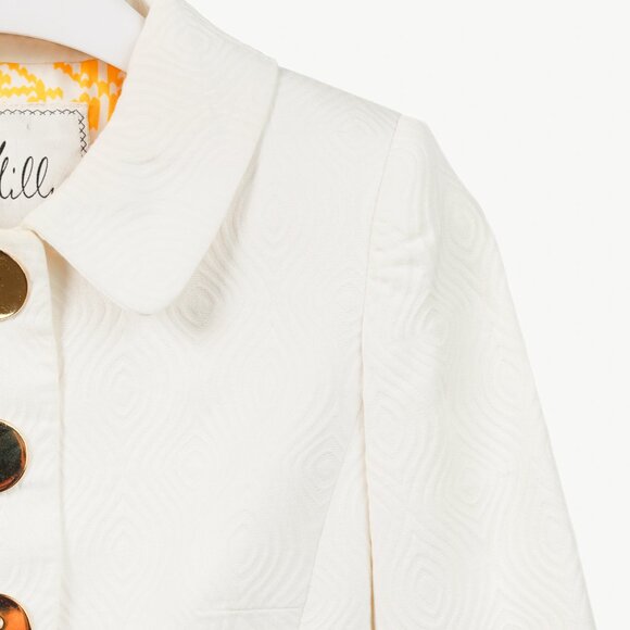 Milly SS/08 Runway White Cotton-Jacquard Cropped Jacket - Picture 6 of 11